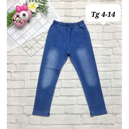 LEGGINGS DI JEANS 100% COTONE 4/12 ANNI