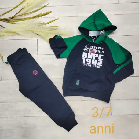 TUTA FELPATA POLO CLUB CON CAPPUCCIO