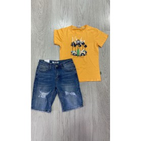 JEANS CORTO CON STRAPPI 8/16 ANNI