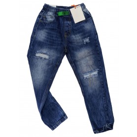 JEANS CON ELASTICO E STRAPPI 10/16A