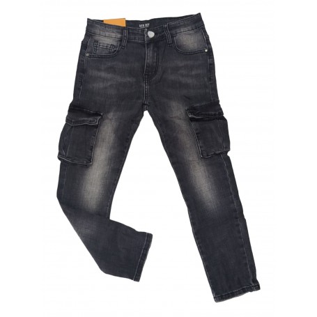 JEANS CON TASCONI ELASTICO 8/16 ANNI