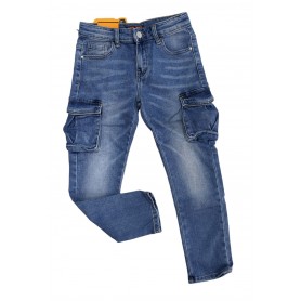 JEANS CON TASCONI ELASTICO 8/16 ANNI