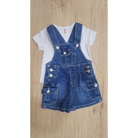 COMPLETO CON SALOPETTE IN JEANS 12/36M