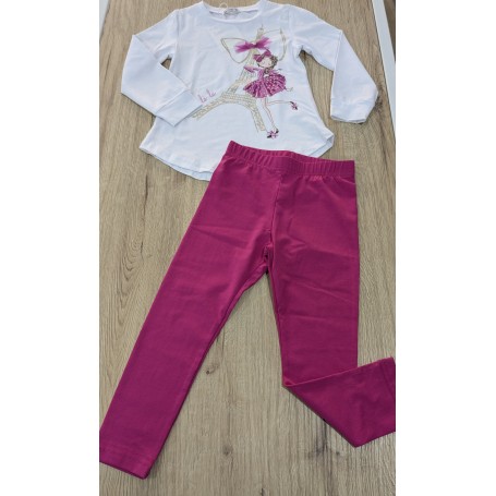 COMPLETO CON LEGGINGS IN COTONE 3/7 ANNI