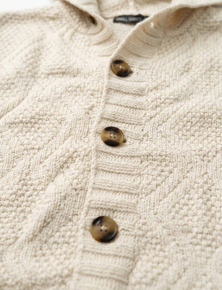AM Kids - Cardigan con bottone e cappuccio