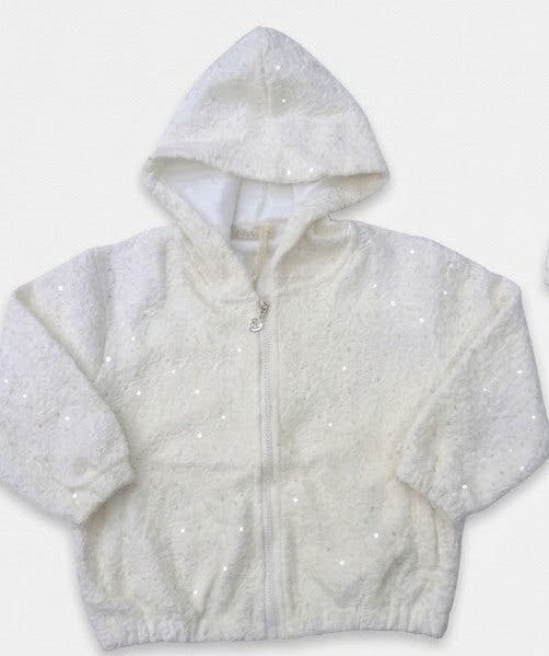 AM Kids - Felpa con zip e cappuccio brillantinata
