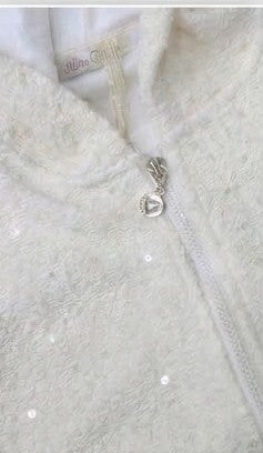 AM Kids - Felpa con zip e cappuccio brillantinata