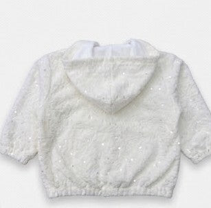 AM Kids - Felpa con zip e cappuccio brillantinata
