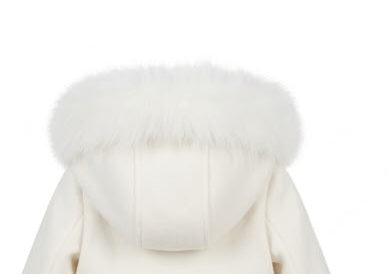 AM Kids - cappotto in panno con cappuccio in pelliccia neonata