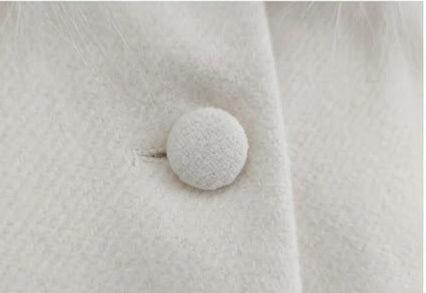 AM Kids - cappotto in panno con cappuccio in pelliccia neonata