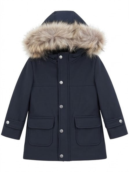 AM Kids - cappotto tessuto tecnico con cappuccio in pelliccia bambino