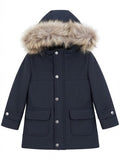 AM Kids - cappotto tessuto tecnico con cappuccio in pelliccia bambino