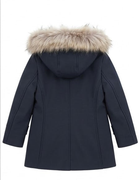 AM Kids - cappotto tessuto tecnico con cappuccio in pelliccia bambino