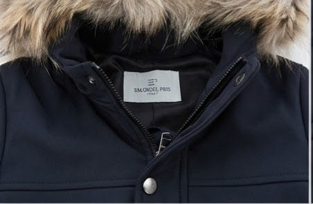 AM Kids - cappotto tessuto tecnico con cappuccio in pelliccia bambino