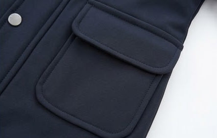 AM Kids - cappotto tessuto tecnico con cappuccio in pelliccia bambino