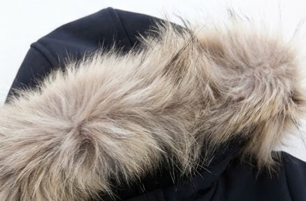 AM Kids - cappotto tessuto tecnico con cappuccio in pelliccia bambino