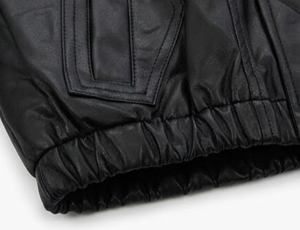 AM Kids - giubotto in pelle con collo in pelliccia