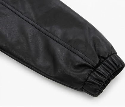 AM Kids - giubotto in pelle con collo in pelliccia