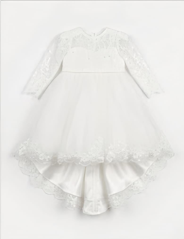 AM Kids - Abito con strascico elegante in pizzo