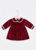 AM Kids - Abito in vellunto con colletto ricamato