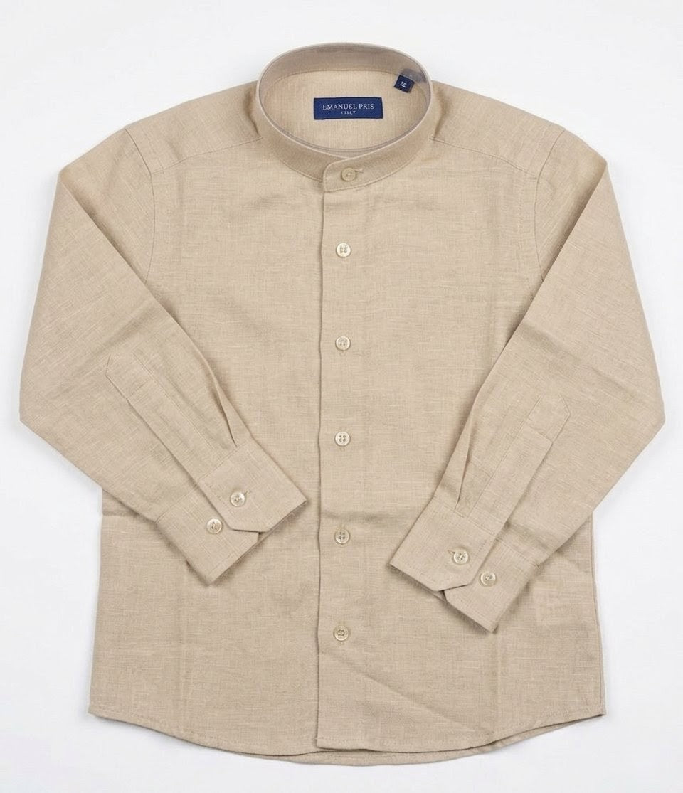 AM Kids - Camicia manica lunga coreana in lino