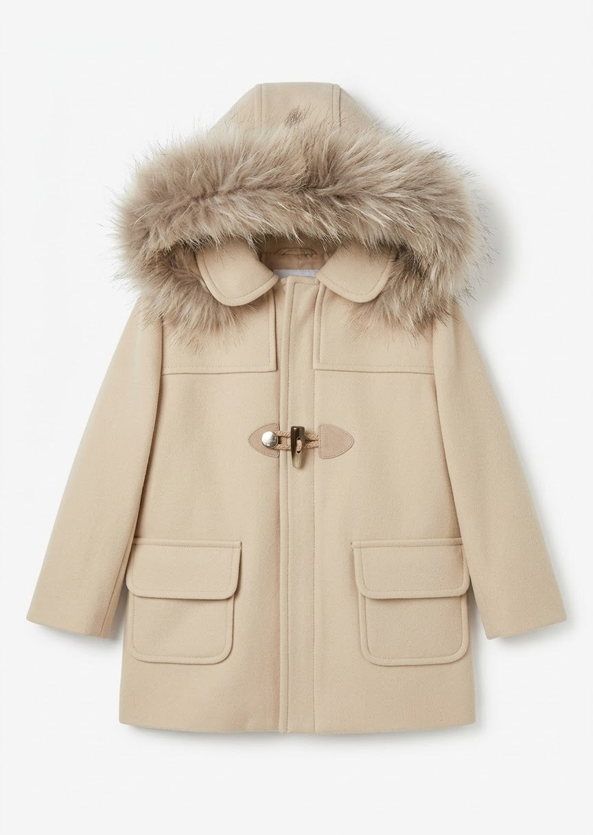 AM Kids - Cappotto con cappuccio e pelliccia