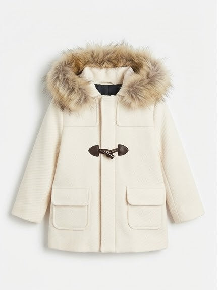 AM Kids - Cappotto con cappuccio e pelliccia