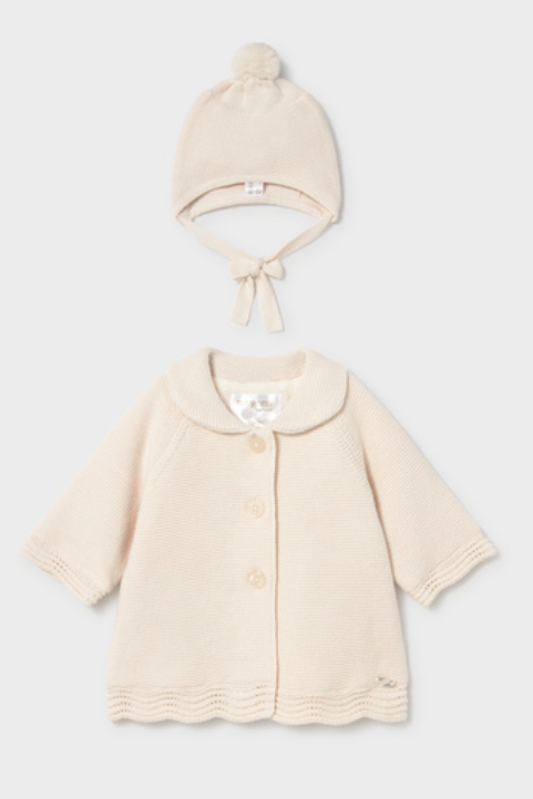 AM Kids - Cappotto tricot con cappello