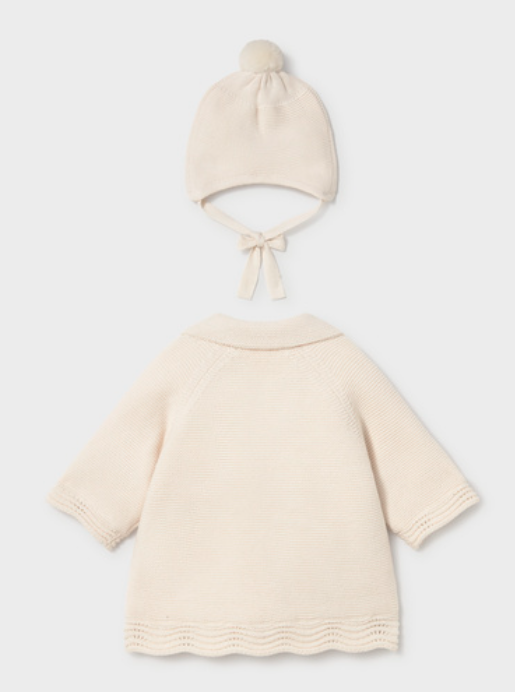 AM Kids - Cappotto tricot con cappello
