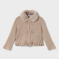AM Kids - Cardigan tricot colletto pelliccia