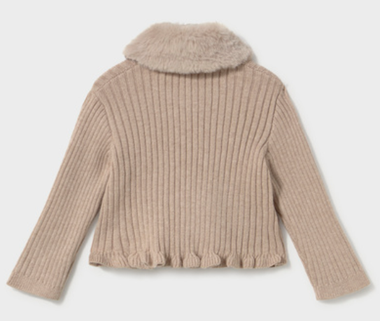 AM Kids - Cardigan tricot colletto pelliccia
