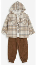 AM Kids - Completo con camicia, maglietta e pantalone con tasconi
