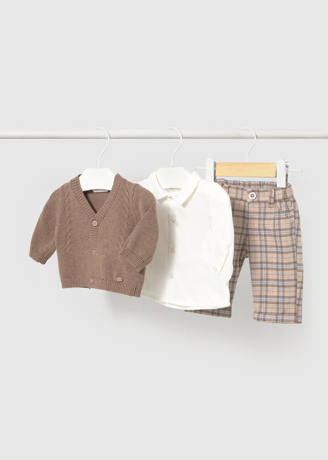 AM Kids - Completo con camicia,pantalone e cardigan
