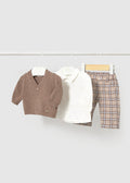 AM Kids - Completo con camicia,pantalone e cardigan