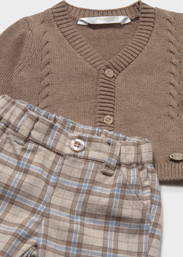 AM Kids - Completo con camicia,pantalone e cardigan