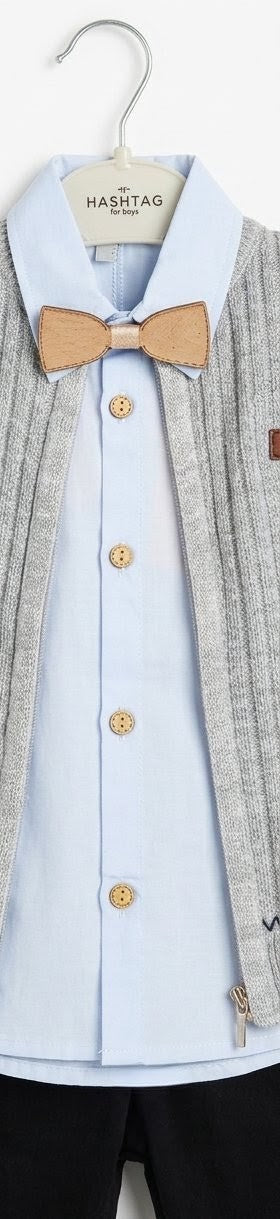 AM Kids - Completo con camicia,pantalone,papillon e cardigan
