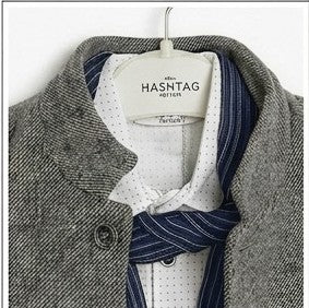 AM Kids - Completo con cappotto,camicia,foulard e pantalone
