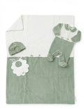 AM Kids - Completo con coperta,tutina,bavetta e cappello in ciniglia