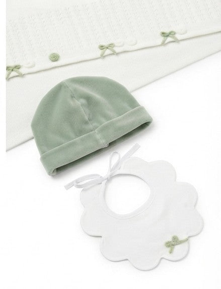 AM Kids - Completo con coperta,tutina,bavetta e cappello in ciniglia