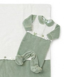 AM Kids - Completo con coperta,tutina,bavetta e cappello in ciniglia