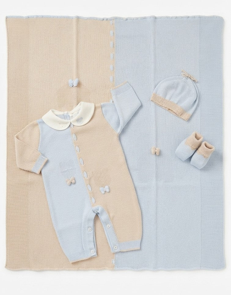 AM Kids - Completo con coperta,tutina,cappello e scarpina in misto lana