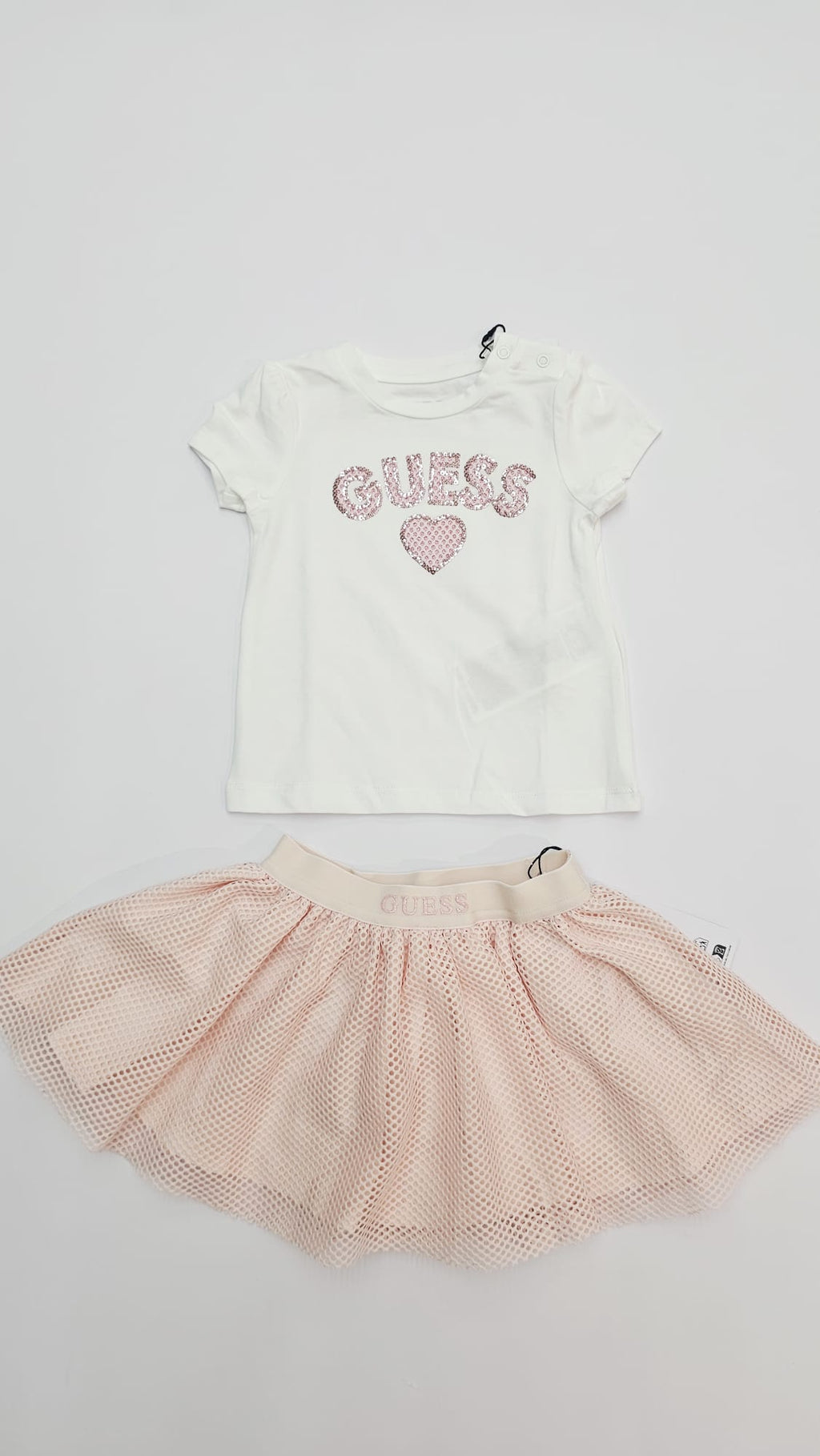 AM Kids - Completo con gonnellina a rete guess