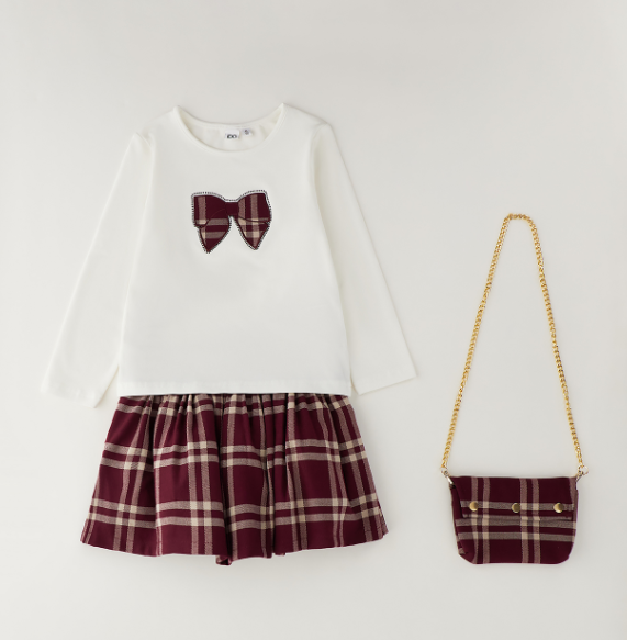 AM Kids - Completo con gonnellina e borsetta