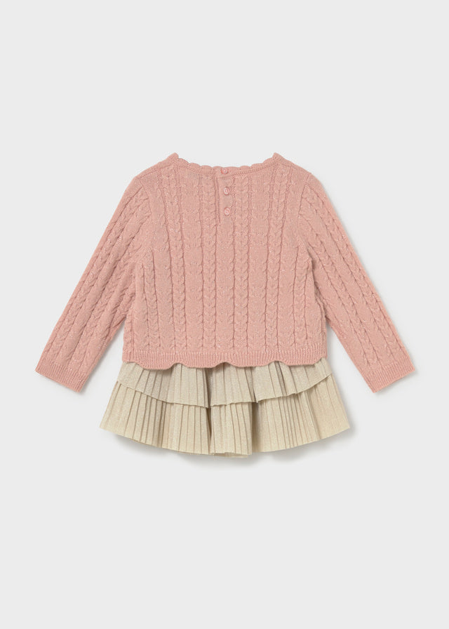 AM Kids - Completo con gonnellina plissettata e maglione