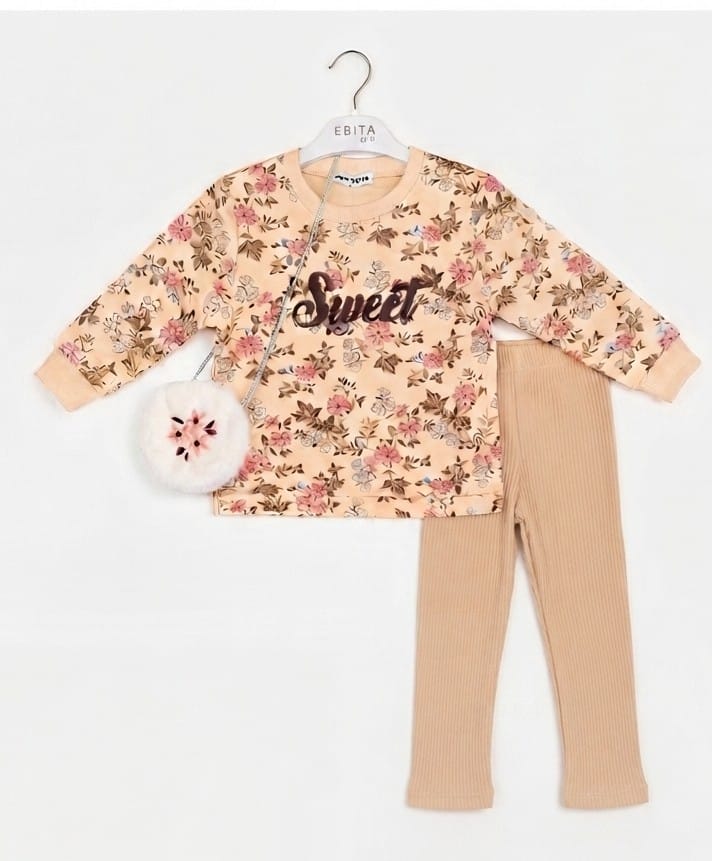 AM Kids - Completo con leggings e borsetta