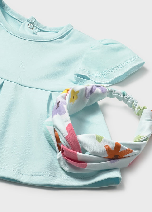 AM Kids - Completo con leggings e fascia con fiori