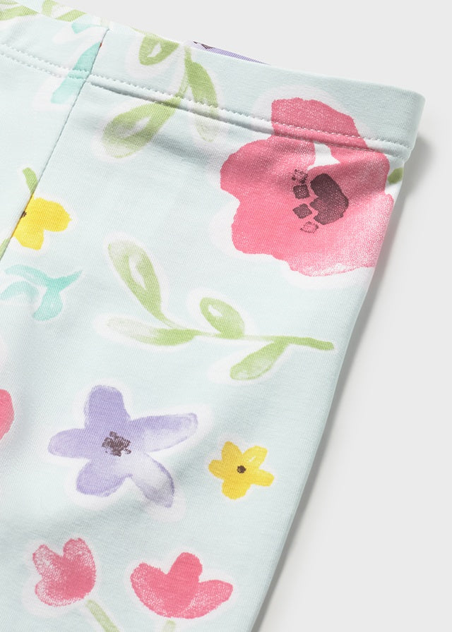 AM Kids - Completo con leggings e fascia con fiori