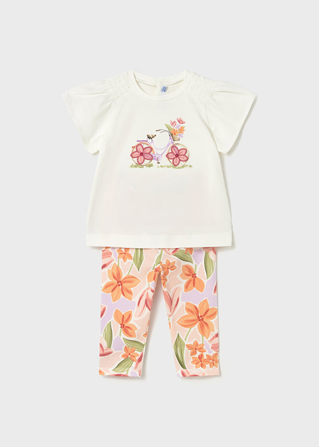 AM Kids - Completo con leggins con fiori