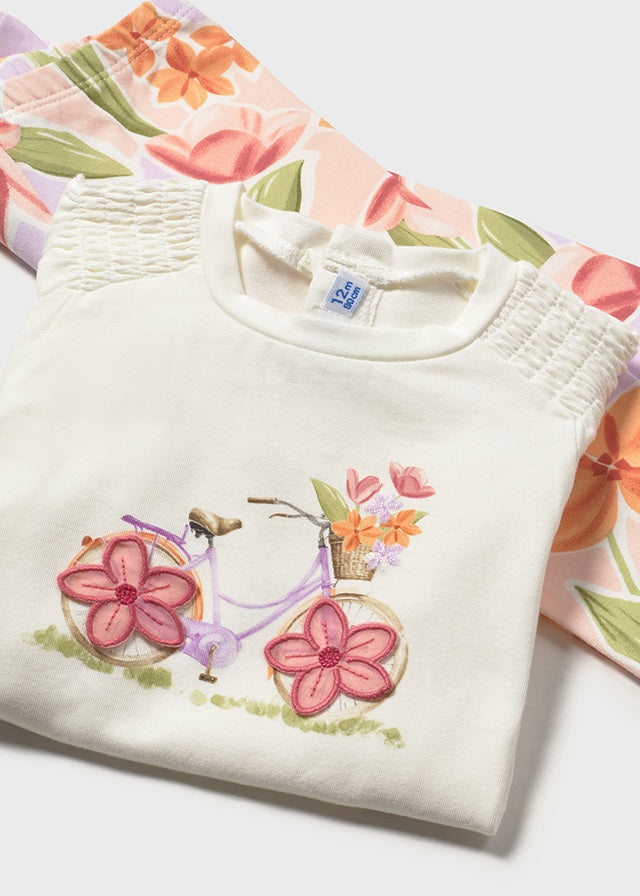 AM Kids - Completo con leggins con fiori