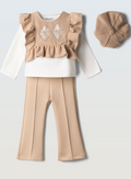 AM Kids - Completo con pantalone a zampa e basco